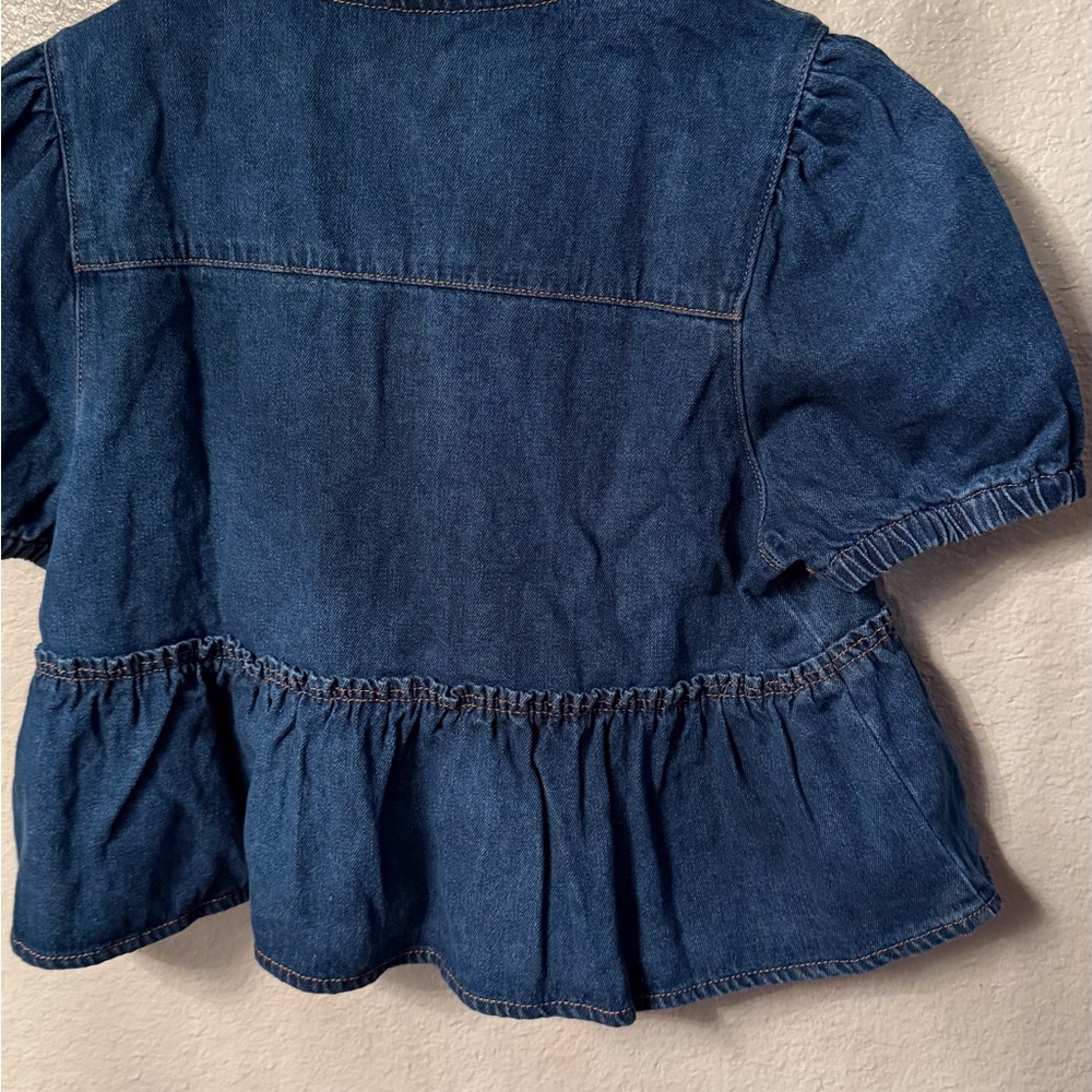 Cider Blue Denim Tie-Front Top size S - Picture 4 of 7